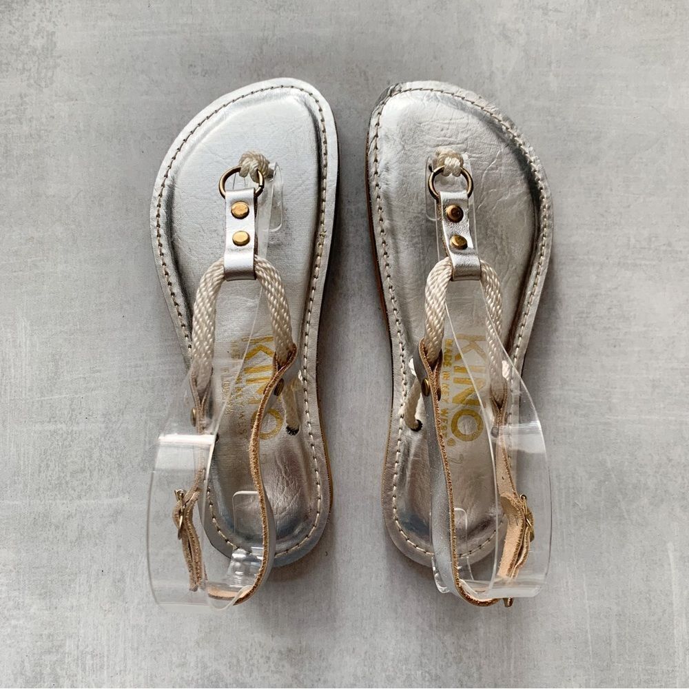 Kino Key West Silver Leather Cardones Sandals